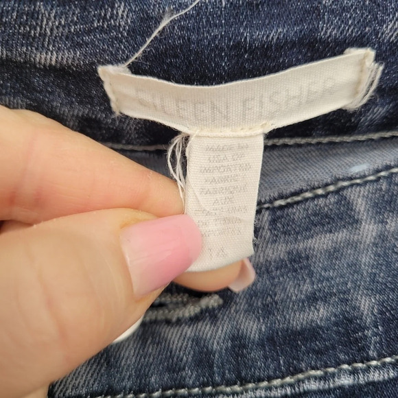 Eileen Fisher blue Jean's skinny organic cotton size 14 - Picture 4 of 8